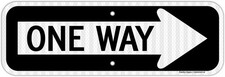 One Way Sign with Right Arrow,18X6 Inches Engineer Grade Reflective Rust Free picture