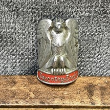 Vintage Coventry Eagle Head Badge Bicycle Headbadge Eagle Red Crest Metal picture