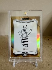 Topps Chrome 26 Gary Bee Original Sketch Card GOLD 10/50 Vee Friends Exclusive picture