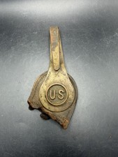 Antique US Indian Wars Spanish American War Brass Leather Sword Frog Hanger  picture