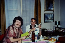 VTG 35mm Found Photo Slide 1970s Best Friends Men Hanging Out with Revolver Cool picture