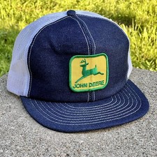 Rare Vintage John Deere Denim White Louisville Trucker Hat USA￼ picture