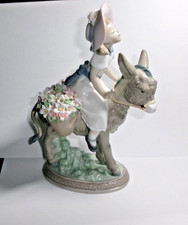 Vintage 1988 Lladro Look At Me Porcelain Figure Retired 2005 Girl on Donkey 5465 picture