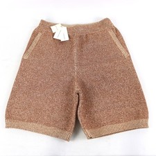 Dries Van Noten Metallic Knit Shorts In Rose Gold/Brown Men's Size Medium picture