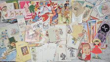 Vintage Lot 300 Greeting Cards Used & Unused Crafts 1940s-1970s All Occasions picture