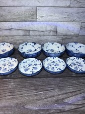 Vintage Japanese Arita Hosen Kiln Faux Bois Kobachi Bowls Plates Set of 8 picture