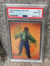 💚 1996 Marvel motion HULK #20 Lenticular wiggle ULTRA RARE card PSA 10💚 POP 1 picture