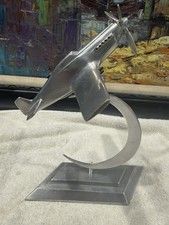 💙WWII Spitfire Aeroplane Home Ornament - Aluminium Fighter Plane Sculpture picture