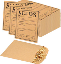 150Pcs Seed Saving Envelopes, 4.7X3.1 Inch Reusable Seed Kraft Storage Organizer picture