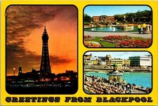 Greetings Blackpool Multiview Wob Note Postcard picture