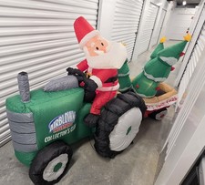 RARE Gemmy 8FT Airblown Collector's Club Santa Tree Farm Tractor 2006 picture