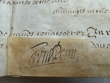 William Penn Signed 1682 Pennsylvania Proprietary Indenture Form picture
