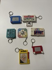 Vintage 90s Mini Board Game Keychain Lot Monopoly Tic Tac Toe Wooly Willy Troubl picture