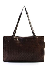 Bottega Veneta Womens Intrecciato Gold Tone Shoulder Handbag Brown picture