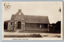 Rowe Massachusetts MA Postcard RPPC Photo Unitarian Church Dirt Road 1932 Posted picture