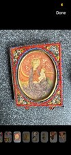Made in Italy Vintage Miniature Madonna & Child Religious Icon Devotional Plaque picture