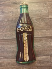 Authentic Vintage Robertson USA1950s Coca-Cola Contour Bottle Metal Thermometer picture