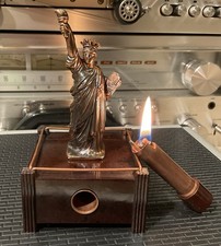 Vintage Very Rare Dunhill 1930's Silent Flame Table Lighter Statue Of Liberty picture