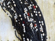Vintage Amazonian Feathers Beads Ceremonial Necklace Wall Hanging Very Long 46