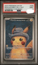 Pokemon Card Pikachu with a Grey Felt Hat #085 Van Gogh Museum PSA 9 Mint picture