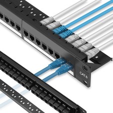 Rapink Patch Panel 24 Port Cat6 with Inline Keystone 10G Support, Pass-Thru C... picture