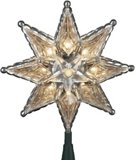 Kurt Adler 10-Light 8-Point Star Christmas, 8-Inch, Clear Treetop picture