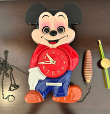 Mi-Ken Mickey Mouse Vintage Pendulum Clock Walt Disney 1960s Retro picture