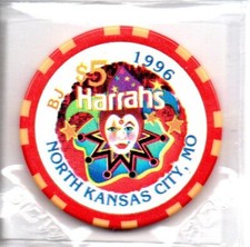 Harrah's Casino 1996 N Kansas City MO 5 Dollar Gaming Chip as pictured picture
