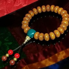 Hainan Yellow Star Moon Bodhi Bracelet Prayer Beads Buddhist Mala Men Women Gift picture