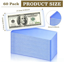 60 pack Money bag storage protectworld/us currency banknotes clear hard clip picture