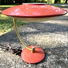 MCM Dazor UFO Table Saucer Lamp Model 2003 Space Age Atomic Salmon 1950s RARE picture