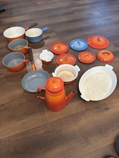 Vintage Descoware Belgium 15 Pc Cast Iron Cookware Lot Pots Pans Percolator picture