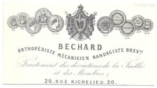 Photo CDV Business Card Bechard Orthopedist Rue Richelieu Paris circa 1860 picture