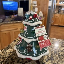 2009 Hallmark Ceramic Musical Rotating Lighted Working Christmas Tree Table Top picture