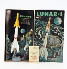 Vtg 1958 Scientific Products Lunar 1 Moon Rocket Set Two Stage Astronaut picture