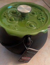 Smith & Clark Ironworks 4 Qt Cast Iron Witch’s Cauldron Green Bubbling Lid picture