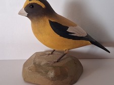 VTG 40s George Winters Miniature Evening Grosbeak Carving Abercrombie Fitch Bird picture