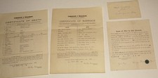 1897 West Brookfield MA Railroad Death Ephemera Lot: Cemetery Deed & Certificate picture