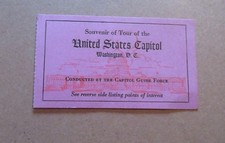 SOUVENIR OF TOUR OF THE UNITED STATES CAPITOL ticket stub VINTAGE picture