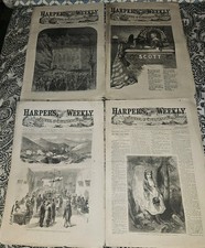 1866 Harpers Weekly Lot 4 Denver Colorado Gambling Thomas Nast Winfield Scott picture