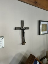 Catholic Crucifix- Handmade, Rustic– From the Manger to the Cross picture