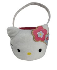 Hello Kitty Pink Flower Halloween Bucket/Basket WIth Handle SANRIO White 2015 picture