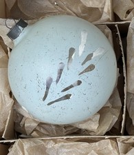 VTG Rare Corning Made In Us Of A Opaque Glass Christmas Ornament  picture