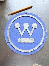 Vintage Westinghouse 1960s Cast Aluminum Name Plate Plaque Paul Rand Logo Rare picture