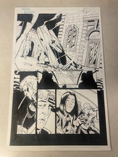 BLACK TIDE #3 ORIGINAL COMIC ART 2002 IMAGE CRASH SPACE SHIP OOPS half SPLASH picture