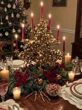 Vintage Italian Tole Christmas Tree Candelabra Hollywood Regency  picture