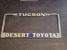 RARE Vintage Desert Toyota Tucson Arizona Metal Chrome License Plate Frame picture