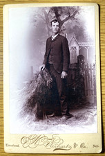 1890 Elmwood Nebraska Wilbur Wilson Stroup Genealogy Cabinet Card Photo Neihart picture