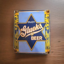 Vintage Gluek’s Beer Porcelain Sign Jax Lone Star Pearl Pabst Schaefer Schlitz  picture