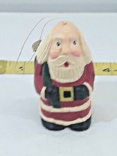 Vtg 1995 Bath & Body Works Collectible Wood Carved Santa Christmas Ornament picture